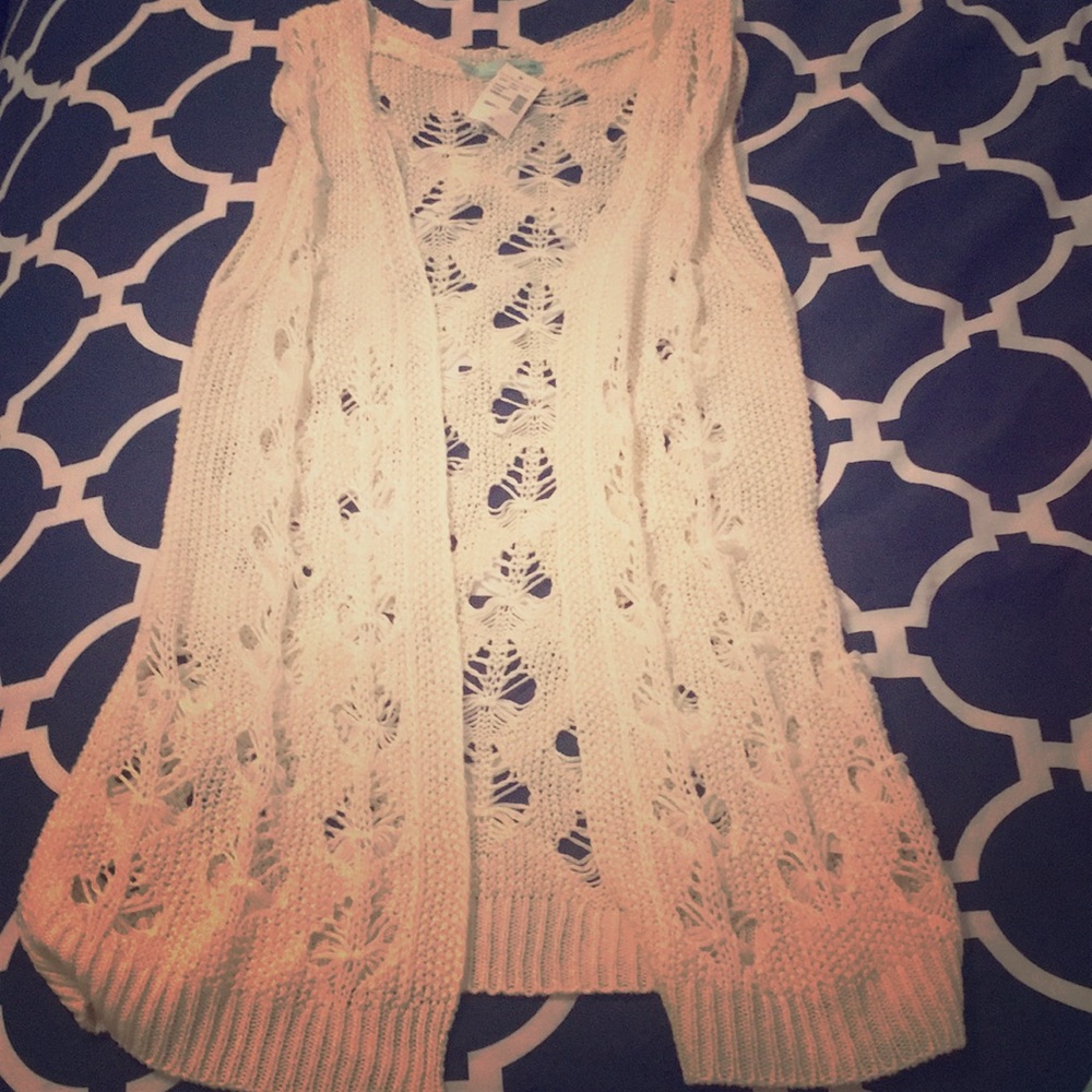Long crochet vest